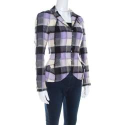 John Galliano Vintage Checkered Wool and Mohair Buttoned Jacket M