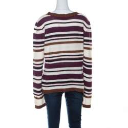 John Galliano Multicolor Striped Crochet knit Sweater L