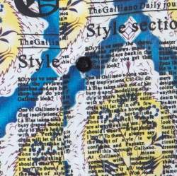 John Galliano Blue and Yellow Printed Cotton Button Front Shirt L 