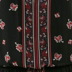 Joie Black/Multicolor Printed Silk Sleeveless Maxi Dress M