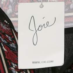Joie Black/Multicolor Printed Silk Sleeveless Maxi Dress M