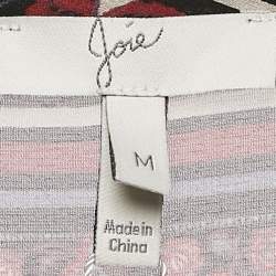 Joie Black/Multicolor Printed Silk Sleeveless Maxi Dress M
