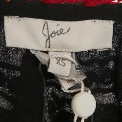 Pre Owned Joie Black Embroidered Silk Crepe Geromine Mini Dress XS