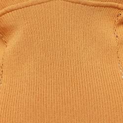 Jonathan Simkhai Brown Rib Knit Cut-Out Detail Crop Top L