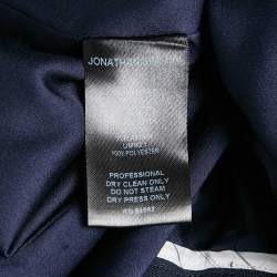 Jonathan Simkhai Navy Blue Side Stripe Gabardine Trousers S