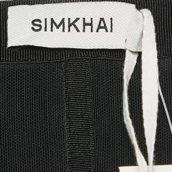 Jonathan Simkhai Charcoal Grey Pinstripe Tailored Bustier M