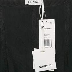 Jonathan Simkhai Charcoal Grey Pinstripe Tailored Bustier M