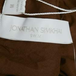 Jonathan Simkhai Brown Crochet Cut-Out Maxi Dress M