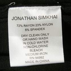 Jonathan Simkhai Black Stretch Knit Flared Off-Shoulder Top XS
