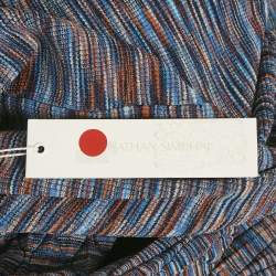 Pre Owned Jonathan Simkhai Caicos Multicolor Space Knit Wide-Leg Trousers L