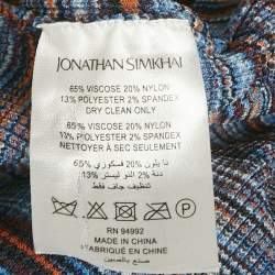 Pre Owned Jonathan Simkhai Caicos Multicolor Space Knit Wide-Leg Trousers L