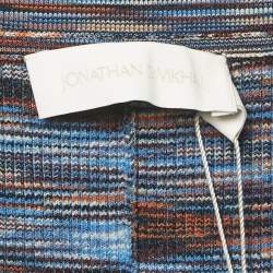 Pre Owned Jonathan Simkhai Caicos Multicolor Space Knit Wide-Leg Trousers L