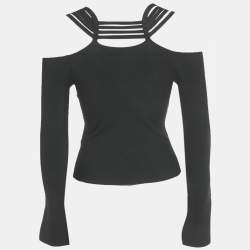 Pre Owned Jonathan Simkhai Black Sarah Ribbed Top XS