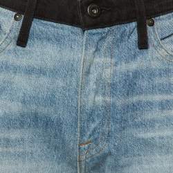 Pre Owned Jonathan Simkhai Blue Two Tone Denim Eliot Boyfriend Jeans M