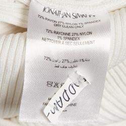 Jonathan Simkhai White Rib Knit Cut-Out Alexia Top S