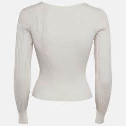 Jonathan Simkhai White Rib Knit Cut-Out Alexia Top S