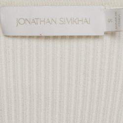 Jonathan Simkhai White Rib Knit Cut-Out Alexia Top S