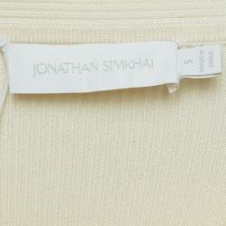 Jonathan Simkhai Ivory White Rib Knit Tabitha Dress S