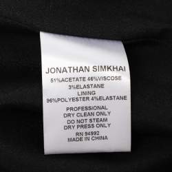 Jonathan Simkhai Black/Cream Crepe Ruffled Detail Dress XS