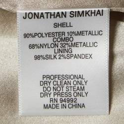 Jonathan Simkhai Silver Lurex Applique Lace-up Midi Dress S