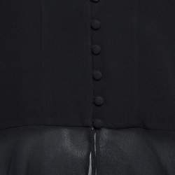 Jonathan Simkhai Black Silk Ruffled Top S