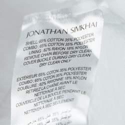 Pre Owned Jonathan Simkhai White Pleated Cotton Blend Chain Detail Long Dress M