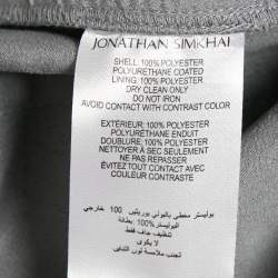 Pre Owned Jonathan Simkhai Grey Faux Leather Straight Leg Pants M