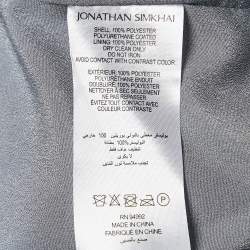 Jonathan Simkhai Grey Nisha Faux Leather Double Breasted Jacket M