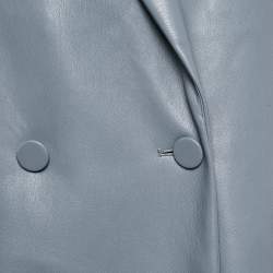Jonathan Simkhai Grey Nisha Faux Leather Double Breasted Jacket M