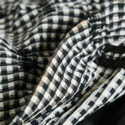 Jonathan Simkhai Black/White Gingham Crepe Pleated Corset Top M