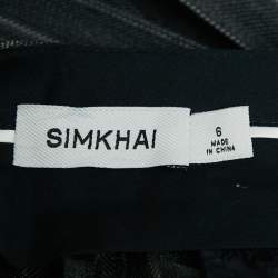 Jonathan Simkhai Charcoal Grey Pin Stripe Wool Blend Pants Suit S