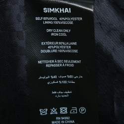 Jonathan Simkhai Charcoal Grey Pin Stripe Wool Blend Pants Suit S