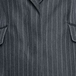 Jonathan Simkhai Charcoal Grey Pin Stripe Wool Blend Pants Suit S