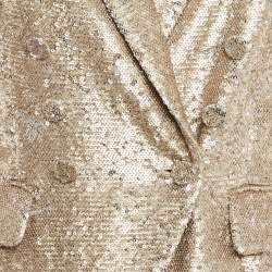 Jonathan Simkhai Gold Sequin Double Breasted Blazer S