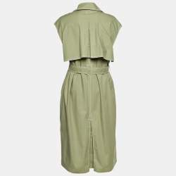 Jonathan Simkhai Green Cotton Blend Belted Overcoat XL