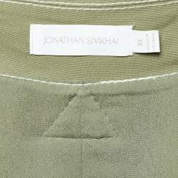 Jonathan Simkhai Green Cotton Blend Belted Overcoat XL