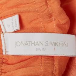 Jonathan Simkhai Swim Orange Cotton Blend Sleeveless Maxi Dress S