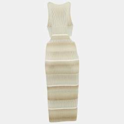 Jonathan Simkhai Grey Rib Knit Cut-Out Midi Dress S
