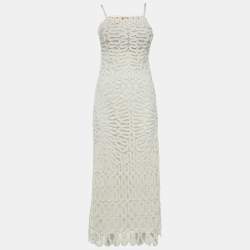 Jonathan Simkhai White Lace Cage Crochet Elise Dress XS