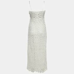 Jonathan Simkhai White Lace Cage Crochet Elise Dress XS