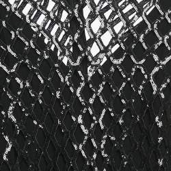 Jonathan Simkhai Black Honeycomb Sequin Mesh Ainaz Long Dress S