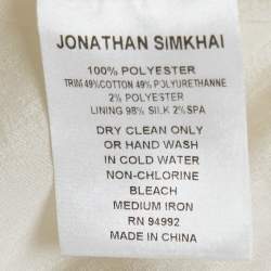 Jonathan Simkhai Off White Straw Trim Knit Sleeveless Midi Dress M