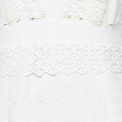 Jonathan Simkhai Off White Straw Trim Knit Sleeveless Midi Dress M