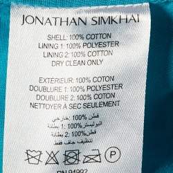 Pre Owned Jonathan Simkhai Blue Crochet Knit Janette Fringed Dress S