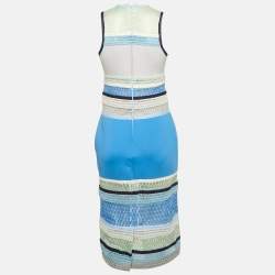 Jonathan Simkhai Blue Lace and Neoprene Sheath Dress M
