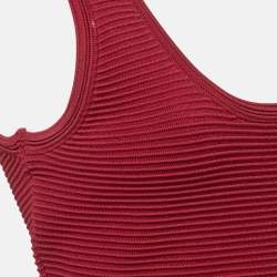 Jonathan Simkhai Red Textured Stretch Knit Flared Mini Dress M