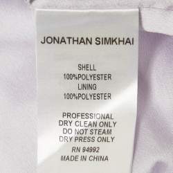 Jonathan Simkhai Light Purple Lurex Plisse Knotted Midi Skirt M