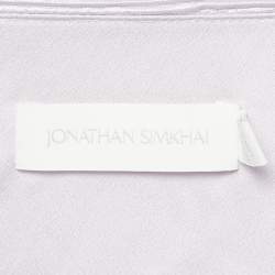 Jonathan Simkhai Light Purple Lurex Plisse Knotted Midi Skirt M