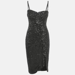 Jonathan Simkhai Black Sequined Midi Dress S