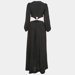 Pre Owned Jonathan Simkhai Black Crepe Cutout Maxi Dress XS